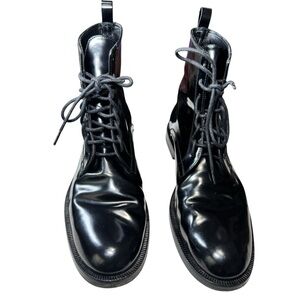 Lafayette 148 NYC Women's Black Leather Lace-Up Boots - Made in Spain -EU40 -9.5